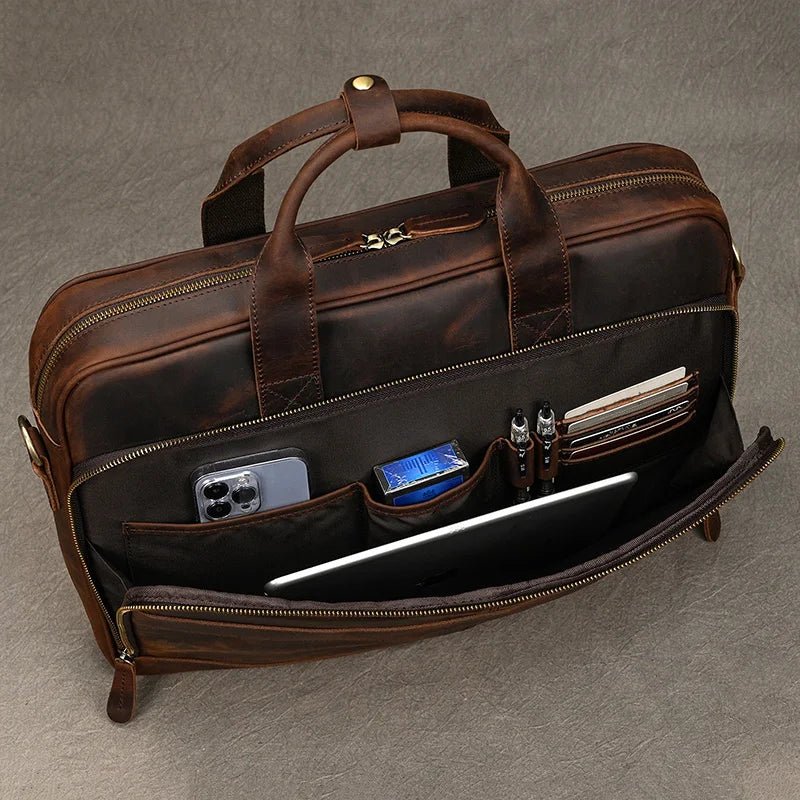 Genuine Leather Briefcase - Fave Carry | Elegance Wherever You Go